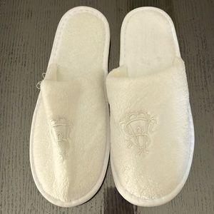 Plush embroidered house slippers. NWOT.
